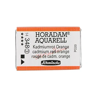 Abbildung von Schmincke HORADAM® AQUARELL feinste Künstler Aquarellfarben, 348 Kadmiumrot Orange, 14 043, 1/1 Näpfchen