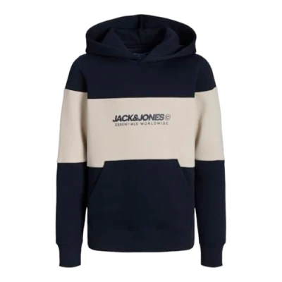 Abbildung von JACK&amp;JONES JUNIOR Jungen Jjelegacy Blocking Sweat Hood Noos Mni Kapuzenpullover, Navy Blazer/Detail:Blocking, 122 EU