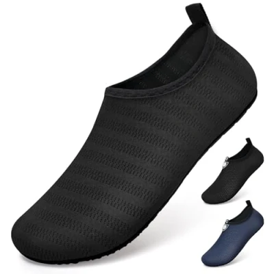 Abbildung von WateLves Wasserschuhe für Damen Herren Kinder Unisex Badeschuhe Schwimmschuhe Strandschuhe Schnelltrockend Aquaschuhe Surfschuhe Barfuss Schuhe X Tw Schwarz 46/47 EU