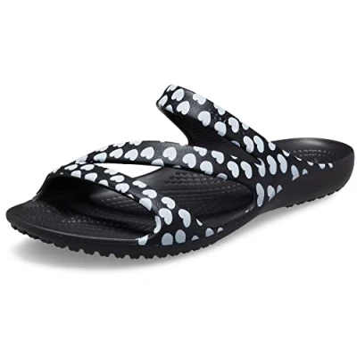 Abbildung von Crocs Herren Kadee II Heart Print Sandal W Sandalen, Black/White, 33/34 EU