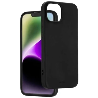 Abbildung von Hama Hülle für iPhone 14 (Handyhülle, stoßfest, kratzfest, elegante Schutzhülle Rückseite, weich, slim, softe Oberfläche, Wireless Charging kompatibel) schwarz