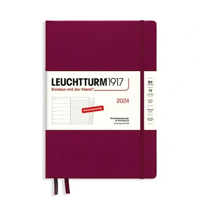 Abbildung von LEUCHTTURM1917 367755 Wochenkalender &amp; Notizbuch Composition (B5) 2024, mit Extraheft für Adressen und Jahrestage, Port Red, Deutsch, 12 Monate