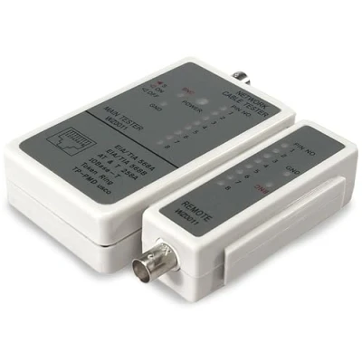 Abbildung von Logilink Kabeltester RJ45 und BNC mit Remote Einheit