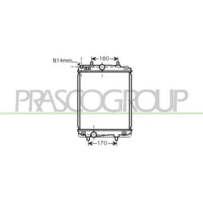 Abbildung von PRASCO CI201R004 Kühler, Motorkühlung Aluminium 375 335 16 Kühlrippen gelötet TOYOTA: Aygo, CITROËN: C1 I, PEUGEOT: 107 Schrägheck