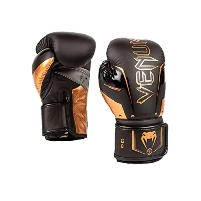 Abbildung von Venum Elite Evo Boxhandschuhe Schwarz/Bronze 14 Oz