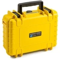 Abbildung von B&amp;W Transportkoffer Outdoor Typ 1000 Gelb mit Würfelschaum wasserdicht nach IP67 Zertifizierung, staubdicht, bruchsicher und unverwüstlich