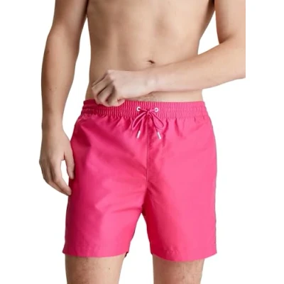 Abbildung von Calvin Klein Swimwear Medium Drawstring Badeshorts, Herren, Größe: 3XL, Fuchsia fedora