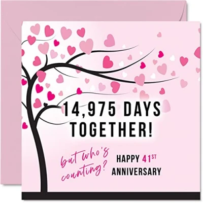 Abbildung von Stuff4 Lustige Glückwunschkarte zum 41. Hochzeitstag für Ehefrau oder Ehemann 14975 Days Together I Love You Geschenke, Happy Hochzeitstag, Karten Partner, 145 mm x