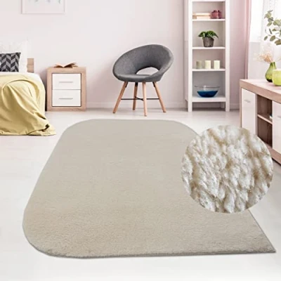 Abbildung von Teppich Traum Rechteckiger Designer abgerundete Ecken beige, 140 x 200 cm