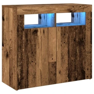 Abbildung von vidaXL Sideboard mit LED Leuchten Altholz Optik 80x35x75 cm