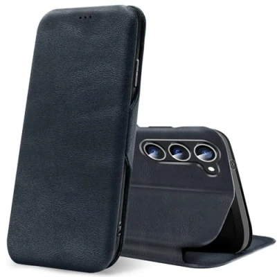 Abbildung von Verco Handyhülle für Samsung Galaxy S24, Premium Handy Flip Cover S24 Hülle [integr. Magnet] Book Case Tasche, Blau