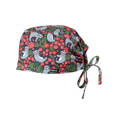 Abbildung von MEDIZAL FASHION OP Haube mit Schnüren, Arzt Kostüm Zubehör Unisex, Hauben Stoff Wiederverwendbare, Krankenschwester Baumwolle, Haube, Medizinische Kappe Faultiere