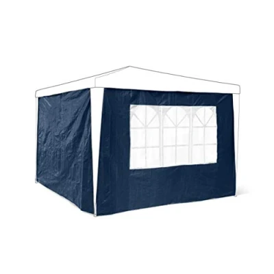 Abbildung von Relaxdays Pavillon Seitenteile 2 er Set für 3 x m Pavillons Seitenwand mit Fenster Gartenpavillon und Faltpavillon Teile Klettverschluss als Windschutz Sichtschutz Partyzelt, blau