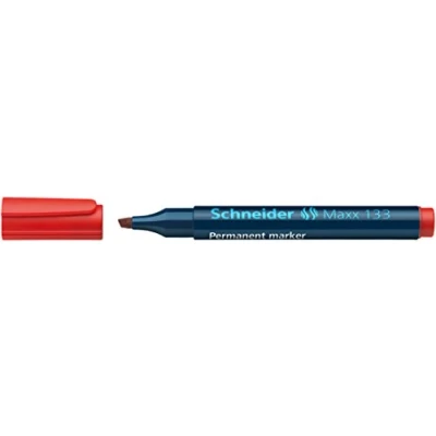Abbildung von Schneider Schreibgeräte Permanentmarker Maxx 133, nachfüllbar, 1+4 mm, rot, 10 Stück