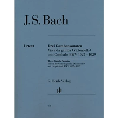 Abbildung von 3 Sonaten für Gambe und Cembalo BWV 1027 1029; Fassung oder Violoncello Cembalo: Besetzung: Klavier (G. Henle Urtext Ausgabe)