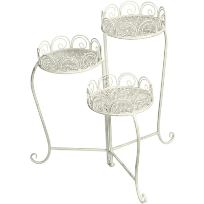 Abbildung von Ambiente Haus Blumenhocker &quot;3er Blumenständer klappbar Antikweiß&quot;, (1 St.)