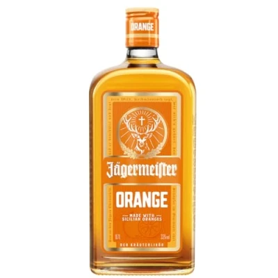 Abbildung von Jägermeister ORANGE 1 x 0,7l Premium Kräuterlikör 33% Vol. Fruchtig frisch mit Citrusöl Extrakt aus sonnengereiften sizilianischen Orangen 56 erlesene Kräuter Das Original Wolfenbüttel