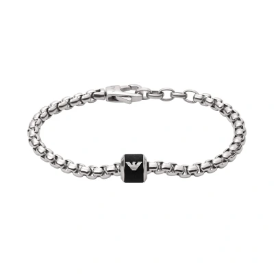 Abbildung von Emporio Armani Essential Armband silvercoloured/black, Herren, Größe: One Size, Silver coloured/black