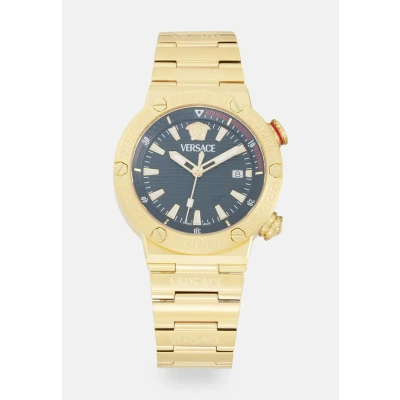 Abbildung von Versace Greca LOGO Diver Uhr black/goldcoloured, Herren, Größe: One Size, Black/gold coloured