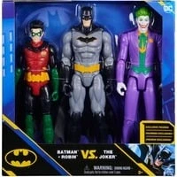 Abbildung von Metamorph Actionfigur Batman und Robin vs Joker Actionfiguren Set, 30 cm große in authentischem DC Comic Design