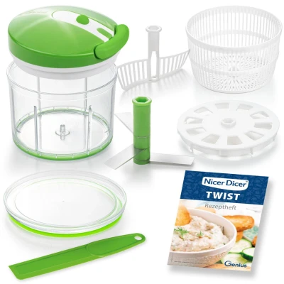 Abbildung von Genius Gemüseschneider Nicer Dicer Twist Set 9 teilig grün 1000ml A29187