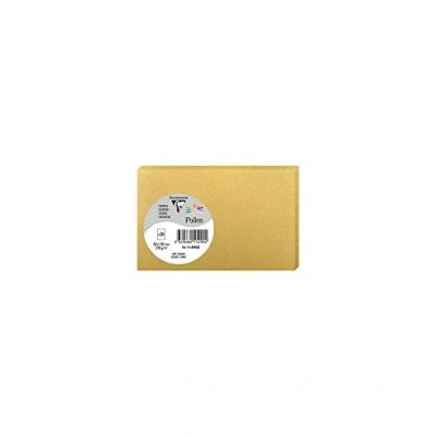Abbildung von Clairefontaine 11490C Packung mit 25 Karten Pollen 8,2x12,8cm, 210g, ideal für Ihre Einladungen und Korrespondenz, Gold, 1 Pack