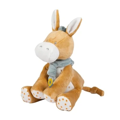 Abbildung von Nattou Kuscheltier aus Polyester, Esel Leo als Wegbegleiter ab der Geburt, Ca. 32 cm, Felix und Leo, Beige