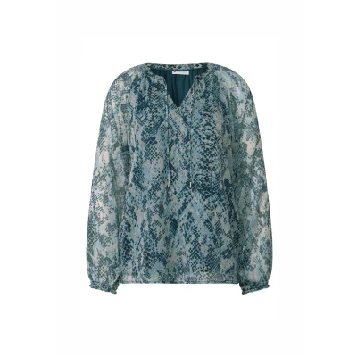 Abbildung von STREET ONE Damen 3411857 Raglan Chiffon Bluse, Arona Blue, 36