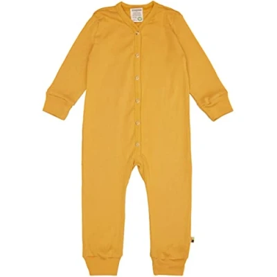 Abbildung von loud + proud Unisex Baby Feinripp, Bio Baumwolle Und GOTS Zertifiziert Schlafoverall, Curcuma, 62 68 EU