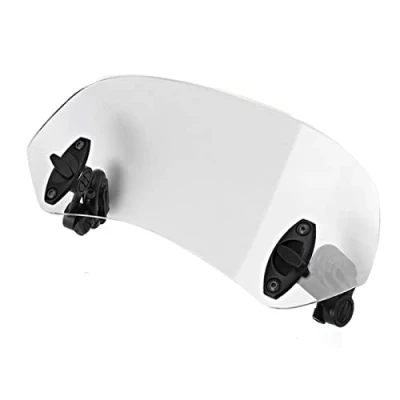 Abbildung von Suuonee Motorrad Windschutzscheibe, Universal Transparent ABS Einstellbarer Clip Auf Windschutzscheibe Windabweiser Zubehör
