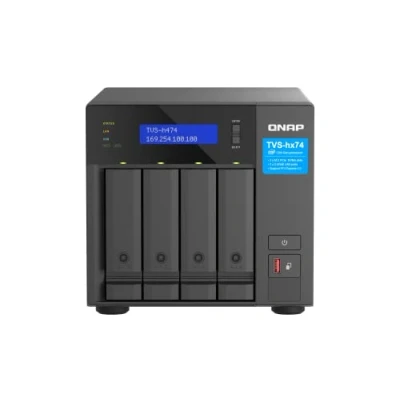 Abbildung von Qnap TVS h474 PT 8G Intel Pentium Gold Prozessor, 8 GB RAM, PCIe Gen 4, Schwarz