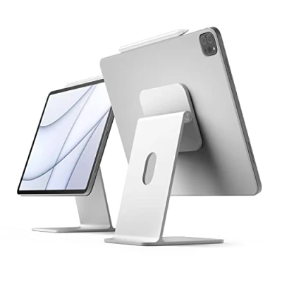 Abbildung von elago Premium Magnetischer Ständer Kompatibel mit iPad Pro 12.9 Zoll [5., 4. Gen], 11 [3., 2. Air 10.9 Mini 8.3 [6. Gen] (Silber)