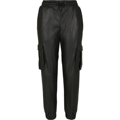 Abbildung von Urban Classics Ladies Faux Leather Cargo Pants Black 3XL