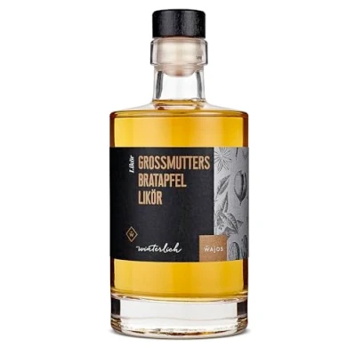 Abbildung von Wajos Grossmutters Bratapfel Likör, 18% vol. 350ml winterlicher Apfel Likör für das ideale Geschenkset zu Weihnachten