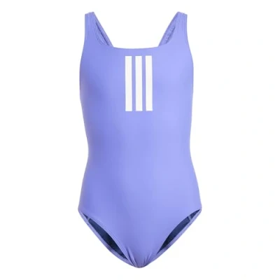 Abbildung von adidas Mädchen 3 Stripes Swimsuit Kids, Cobalt Blue/White, 4 5 Years
