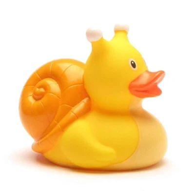 Abbildung von Duckshop Badeente Schnecke I Quietscheente L: 7 cm inkl. Badeenten Schlüsselanhänger im Set Wannen Spielzeug für Kinder