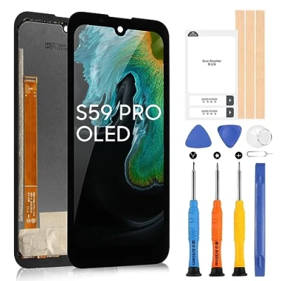 Abbildung von ARSSLY OLED LCD Bildschirm für Doogee S59 Pro Display Digitizer Touchscreen Ersatz Montage mit Werkzeugen (5,71 Zoll, Schwarz)