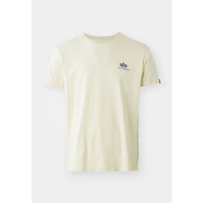 Abbildung von Alpha Industries Herren Basic T Small Logo Shirt, Blickdicht, Vintage White, XXL