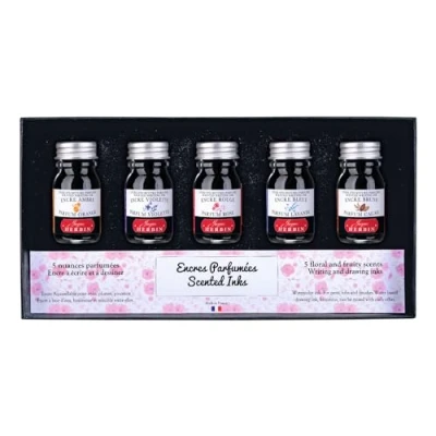 Abbildung von J.Herbin 18700T Tintenset mit 5 parfümierten Tintenflakons (10ml, ideal für Zeichnen und Kalligraphie) 1 Pack sortiert