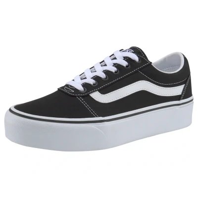 Abbildung von Vans Damen Ward Platform Sneaker Trainers, (CANVAS) BLACK/WHITE, 37 EU