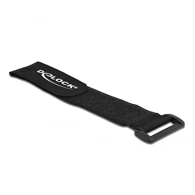 Abbildung von Delock Klett Kabelbinder mit Schlaufe, 3 Stück, schwarz 280 x B 38 mm