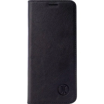 Abbildung von JT 10752 Berlin Bookcase Tegel Echtleder Hülle kompatibel mit Apple iPhone 13 [Premium Flip Case, Wireless Charging (Qi) kompatibel, Standfunktion, EC Kartenfächer, Magnetverschluss] schwarz
