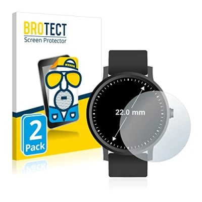 Abbildung von BROTECT Entspiegelungs Schutzfolie für Armbanduhren (Kreisrund, ø: 22 mm) (2 Stück) Matte Displayschutz Folie, Anti Reflex, Fingerprint