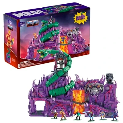 Abbildung von Mega Masters of the Universe Snake Mountain Bauset mit 3.800 Teilen und 6 beweglichen Mikro Aktionfiguren, Motu, Spielzeug ab 14 Jahre, HHD16
