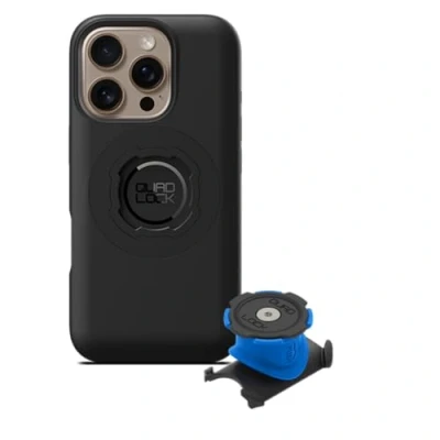 Abbildung von Quad Lock Vorbau/Lenker Handyhalterung Fahrrad Kit mit iPhone 16 Pro MAG Hülle
