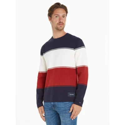 Abbildung von Tommy Hilfiger Refined Structure Strickpullover, Herren, Größe: Small, Grijs