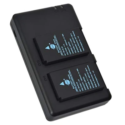 Abbildung von DSTE 2 Stück Ersatzakku Set EN EL20 Batterie + Dual Ladegerät USB kompatibel mit Nikon 1 J1, J2, J3, S1, V3, AW1