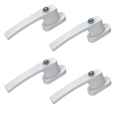 Abbildung von BASI Fenstergriff mit Druckknopfsicherung, 4x Weiß, (Spar Set, 4 tlg), Aluminium, abschließbar, GL, inkl. 2 Schlüssel/Griff, 4er Weiß