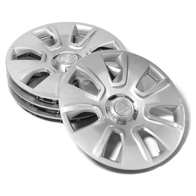 Abbildung von Skoda 658071456A Radzierblenden (4 Stück) Radkappen Radblenden LHOSTE 16 Zoll Stahlfelgen 6Jx16 ET35, Silber