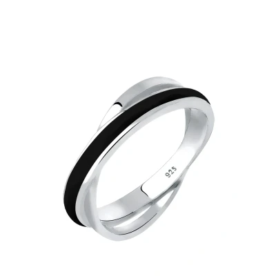 Abbildung von Elli Emaille Ring, Damen, Größe: 54, Schwarz